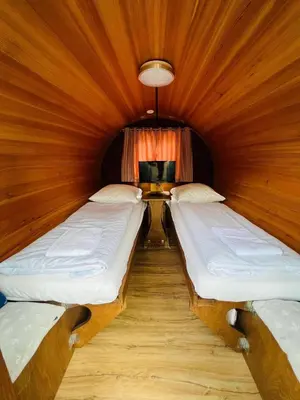 Ein Bett oder Betten in einem Zimmer der Unterkunft K 357 - Low budget Hotel in Ratekau bei Lübeck