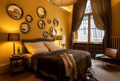 Ein Bett oder Betten in einem Zimmer der Unterkunft ARVED Apartments