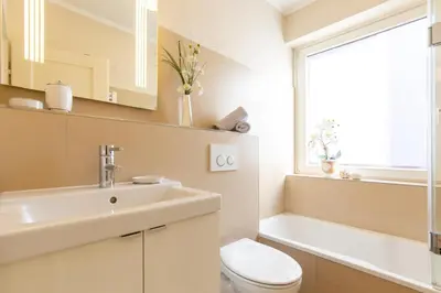 Ein Badezimmer in der Unterkunft Ferienwohnung Meeresleuchten