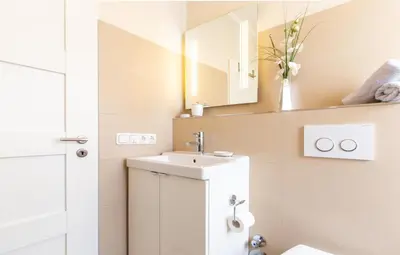 Ein Badezimmer in der Unterkunft Ferienwohnung Meeresleuchten