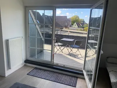 Ein Balkon oder eine Terrasse in der Unterkunft Ferienwohnung Falkenfeld