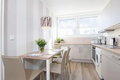 Küche/Küchenzeile in der Unterkunft Hansa 3 Bargstädts Apartment Ostseestrand