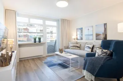Ein Sitzbereich in der Unterkunft Hansa 3 Bargstädts Apartment Ostseestrand