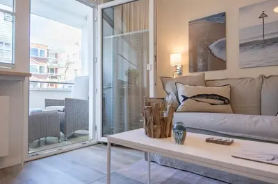 Ein Sitzbereich in der Unterkunft Hansa 3 Bargstädts Apartment Ostseestrand