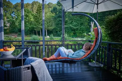 Ein Sitzbereich in der Unterkunft Gronenberger Mühle Haus 25