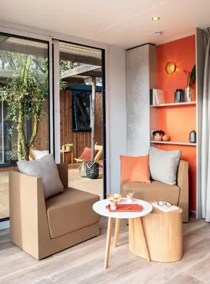 Ein Sitzbereich in der Unterkunft Gronenberger Mühle Haus 26