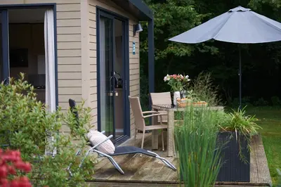 Ein Garten an der Unterkunft Gronenberger Mühle Haus 26