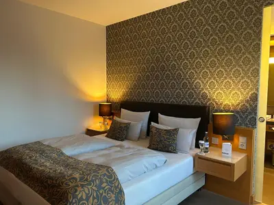 Ein Bett oder Betten in einem Zimmer der Unterkunft Schlossgut Gross Schwansee