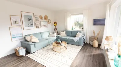 Ein Sitzbereich in der Unterkunft Ferienwohnung Strand Apartment - Scharbeutz