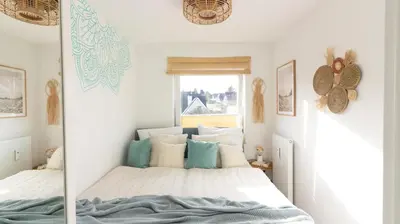 Ein Bett oder Betten in einem Zimmer der Unterkunft Ferienwohnung Strand Apartment - Scharbeutz