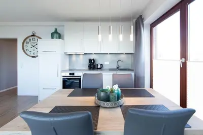 Küche/Küchenzeile in der Unterkunft Ferienwohnung Strandburg 25