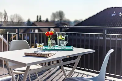 Ein Balkon oder eine Terrasse in der Unterkunft Casa Báltica Haffkrug