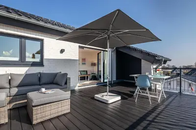 Ein Balkon oder eine Terrasse in der Unterkunft Casa Báltica Haffkrug