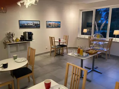 Ein Sitzbereich in der Unterkunft Hotel Am Mühlenteich