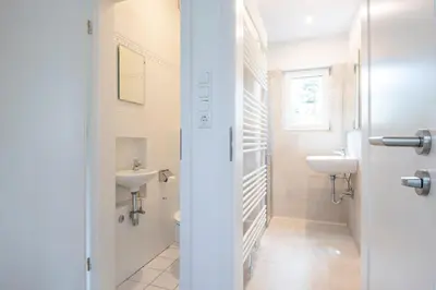 Ein Badezimmer in der Unterkunft Ferienhaus am Strandwäldchen