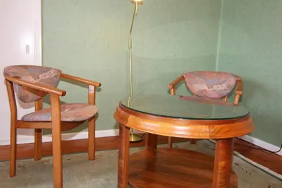 Ein Sitzbereich in der Unterkunft Gemütliche Ferienwohnung in Mallentin