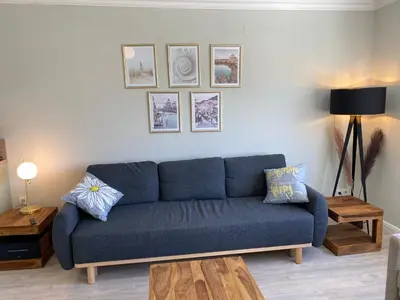 Ein Sitzbereich in der Unterkunft Casa Raphael direkt am Scharbeutzer Strand