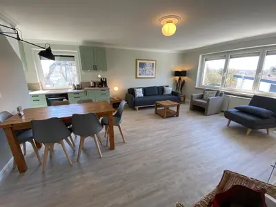 Ein Sitzbereich in der Unterkunft Casa Raphael direkt am Scharbeutzer Strand