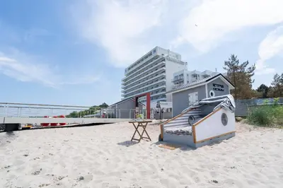 Ein Strand an oder in der Nähe der Zelt-Lodge