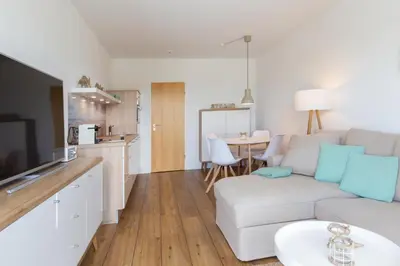 Küche/Küchenzeile in der Unterkunft Ferienwohnung Kleine Strandkoje