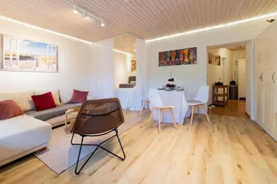 Ein Sitzbereich in der Unterkunft Ferienwohnung Ocean Lodge Timmendorfer Strand