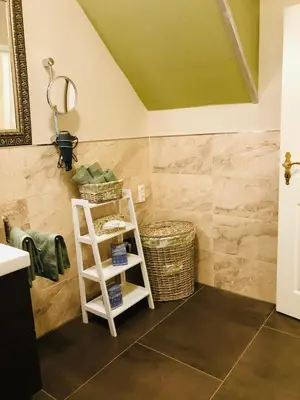 Ein Badezimmer in der Unterkunft Ferienwohnung A im Ferienhaus Antika