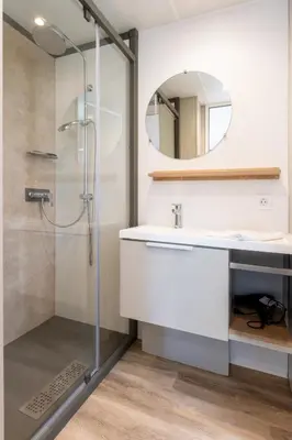 Ein Badezimmer in der Unterkunft Düne 46