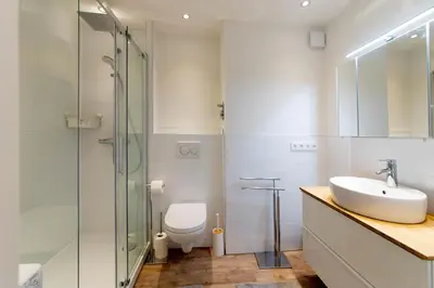 Ein Badezimmer in der Unterkunft Ferienwohnung Muschelsucher