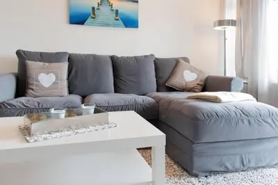Ein Sitzbereich in der Unterkunft Ferienwohnung Muschelsucher
