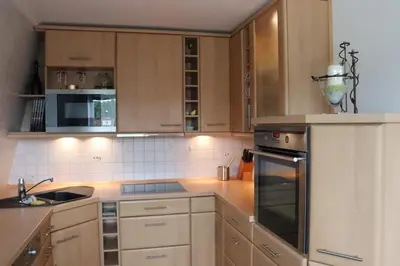 Küche/Küchenzeile in der Unterkunft Ferienwohnung zum weißen Schwan