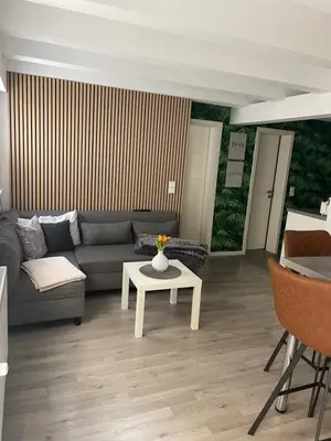 Ein Sitzbereich in der Unterkunft Ostsee Ferienwohnung Möwengasse