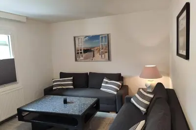 Ein Sitzbereich in der Unterkunft Ferienhaus Blue Pearl