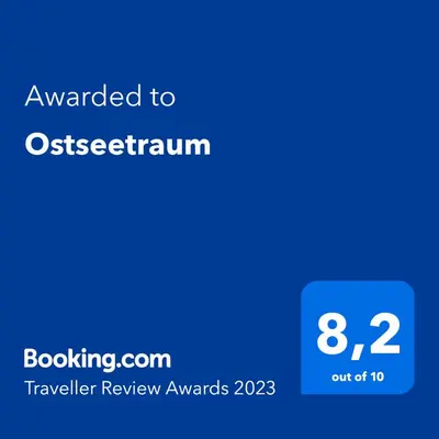 Ein Zertifikat, Auszeichnung, Logo oder anderes Dokument, das in der Unterkunft Ostseetraum ausgestellt ist