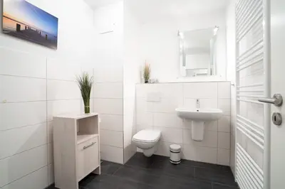 Ein Badezimmer in der Unterkunft Strandvilla Augustusbad Wohnung 10