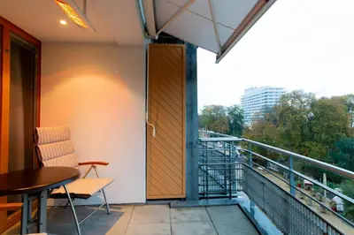 Ein Balkon oder eine Terrasse in der Unterkunft Ferienwohnung Timm's - Timmendorfer Strand