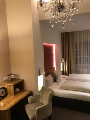 Ein Bett oder Betten in einem Zimmer der Unterkunft Petersen's Landhaus