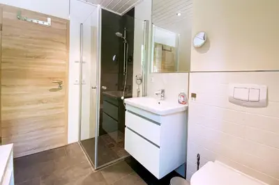 Ein Badezimmer in der Unterkunft Gronenberger Mühle Haus 15