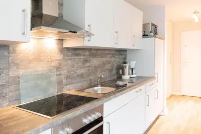 Küche/Küchenzeile in der Unterkunft Ferienwohnung Beach Life 3 - Scharbeutz