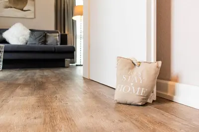 Ein Sitzbereich in der Unterkunft Ferienwohnung Beach Life 3 - Scharbeutz