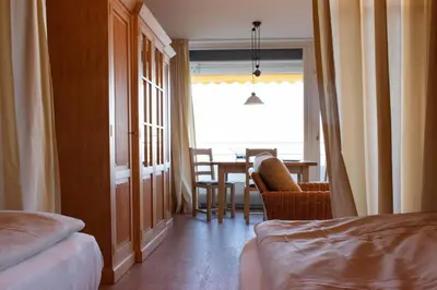 Ein Sitzbereich in der Unterkunft Ferienwohnung Residenz App 809 - Timmendorfer Strand