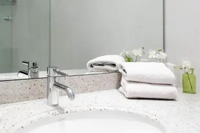 Ein Badezimmer in der Unterkunft Ferienwohnung Residenz App 812 - Timmendorfer Strand
