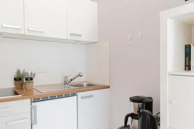 Küche/Küchenzeile in der Unterkunft Ferienwohnung Strandkörbchen - Scharbeutz