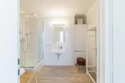 Ein Badezimmer in der Unterkunft Ferienwohnung Strandkörbchen - Scharbeutz
