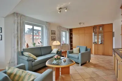 Ein Sitzbereich in der Unterkunft Domizil Strandburg Domizil Strandburg Appartement 13 Ferienwohnung Bremen
