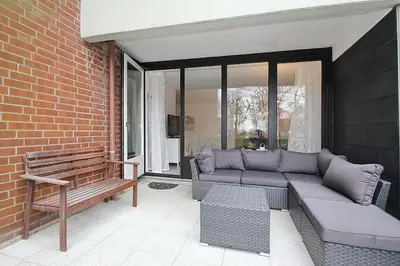 Ein Sitzbereich in der Unterkunft Strandresidenz Timmendorfer Strand Strandresidenz Appartement 108