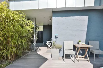 Ein Patio oder anderer Außenbereich in der Unterkunft Ferienbungalow Erlenweg 20 Erlenweg 20 Appartement 1 Niendorf Ostsee