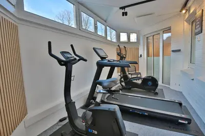 Das Fitnesscenter und/oder die Fitnesseinrichtungen in der Unterkunft Residenz Ostseestrand Appartement 4