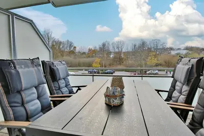 Ein Sitzbereich in der Unterkunft Strandglück Haus C Strandglück Appartement Strand 6
