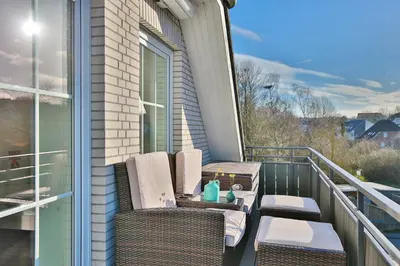 Ein Balkon oder eine Terrasse in der Unterkunft Parkdomizil Parkdomizil Appartement 9