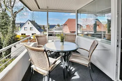 Ein Balkon oder eine Terrasse in der Unterkunft Haus am Wiesenweg Haus am Wiesenweg 3 Appartement 04